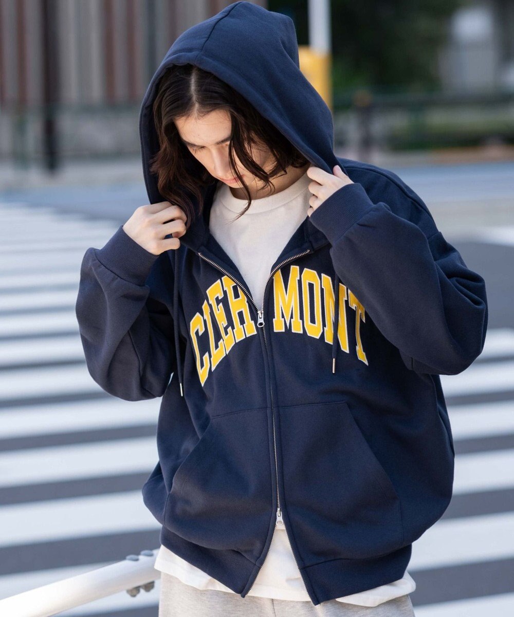 WEGO 【25年秋冬新作/ユニセックス着用ITEM/SMLサイズ展開】グラフィックロゴダブルZIPパーカー 