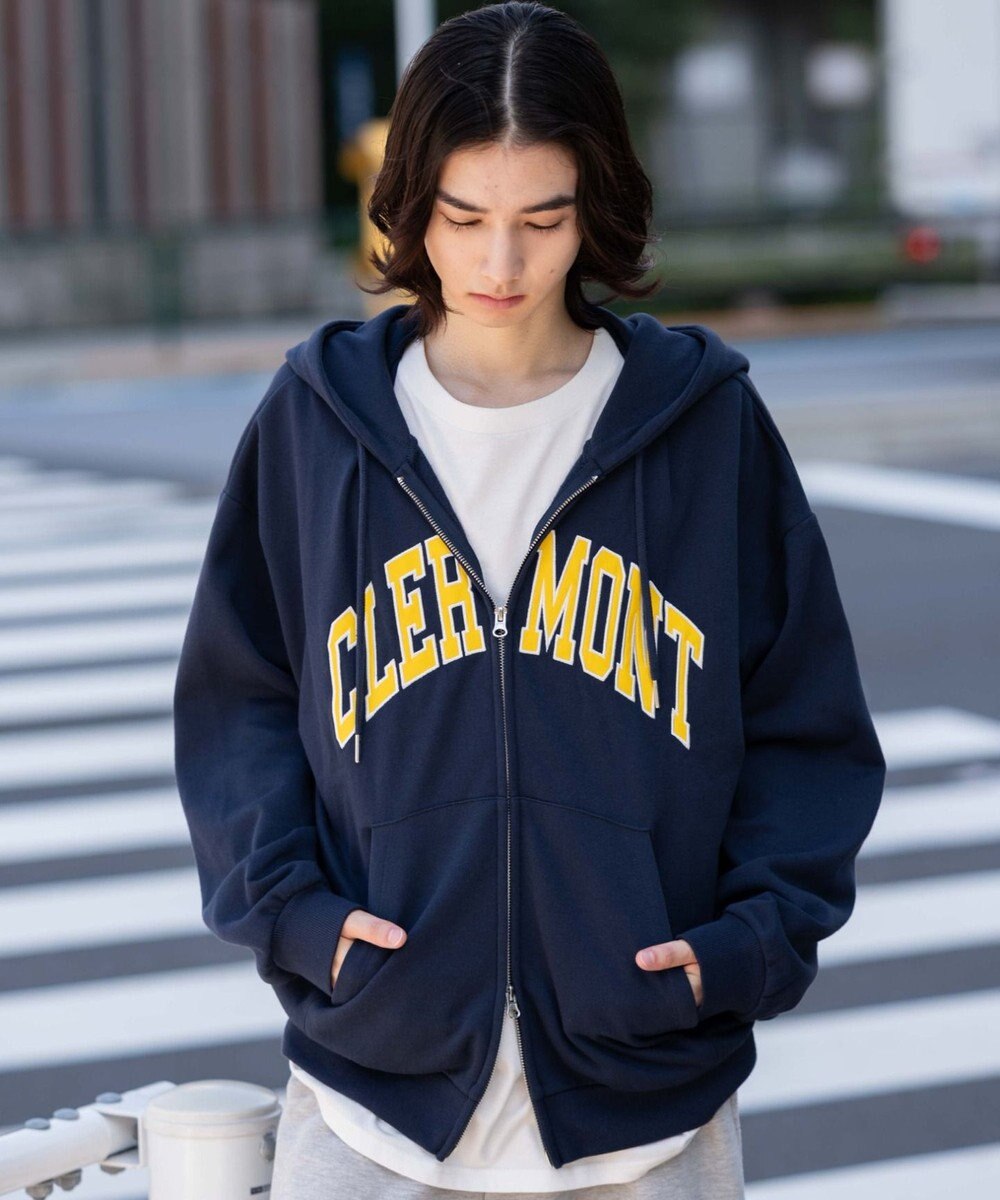 WEGO 【25年秋冬新作/ユニセックス着用ITEM/SMLサイズ展開】グラフィックロゴダブルZIPパーカー 