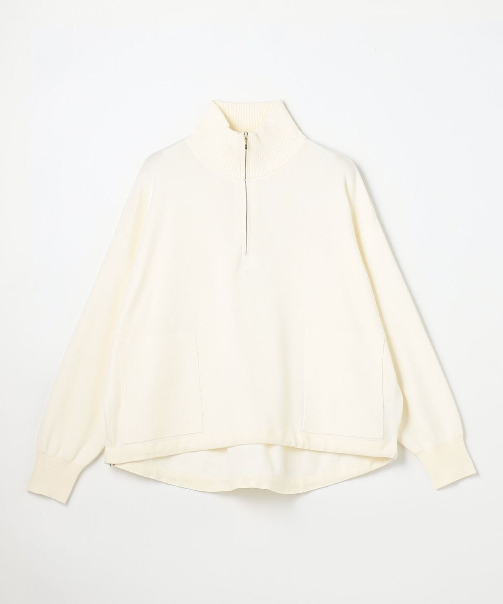 ANY L スウェットライクハーフジップニット 