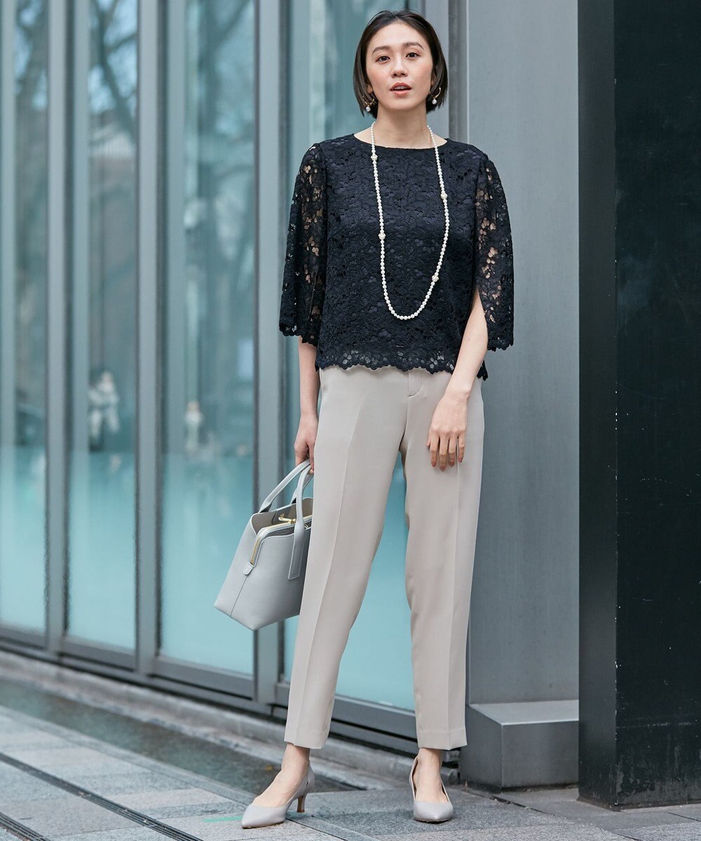 自由区 【セットアップ対応・洗える・XSサイズあり】レースコンビ ブラウス 