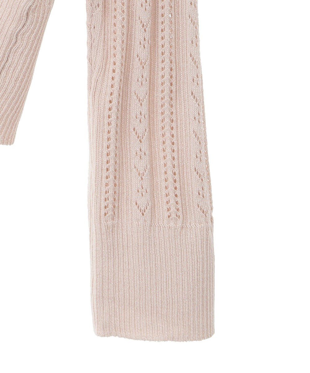 earth music&ecology シルバーボタン透かし編みニットカーディガン 