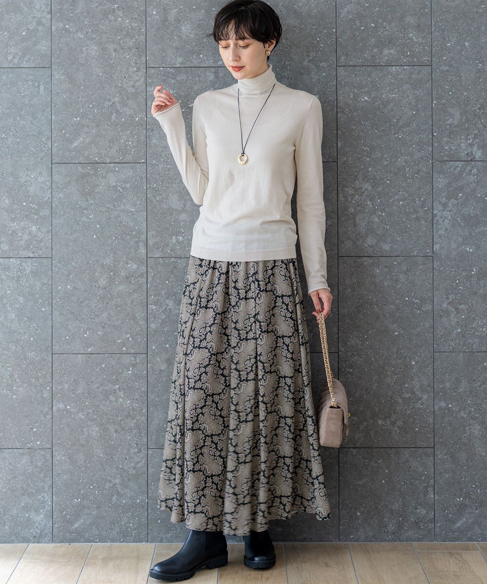 23区 S 【CLASSY.掲載/洗える】スムージーコットン タートルネック ニット 