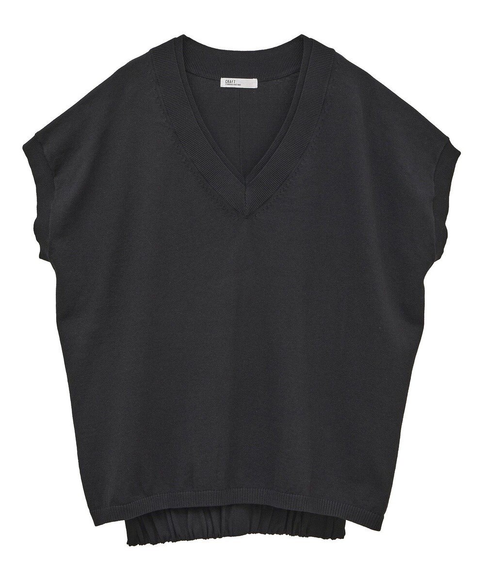 CRAFT STANDARD BOUTIQUE バックギャザーＶネックニットベスト 