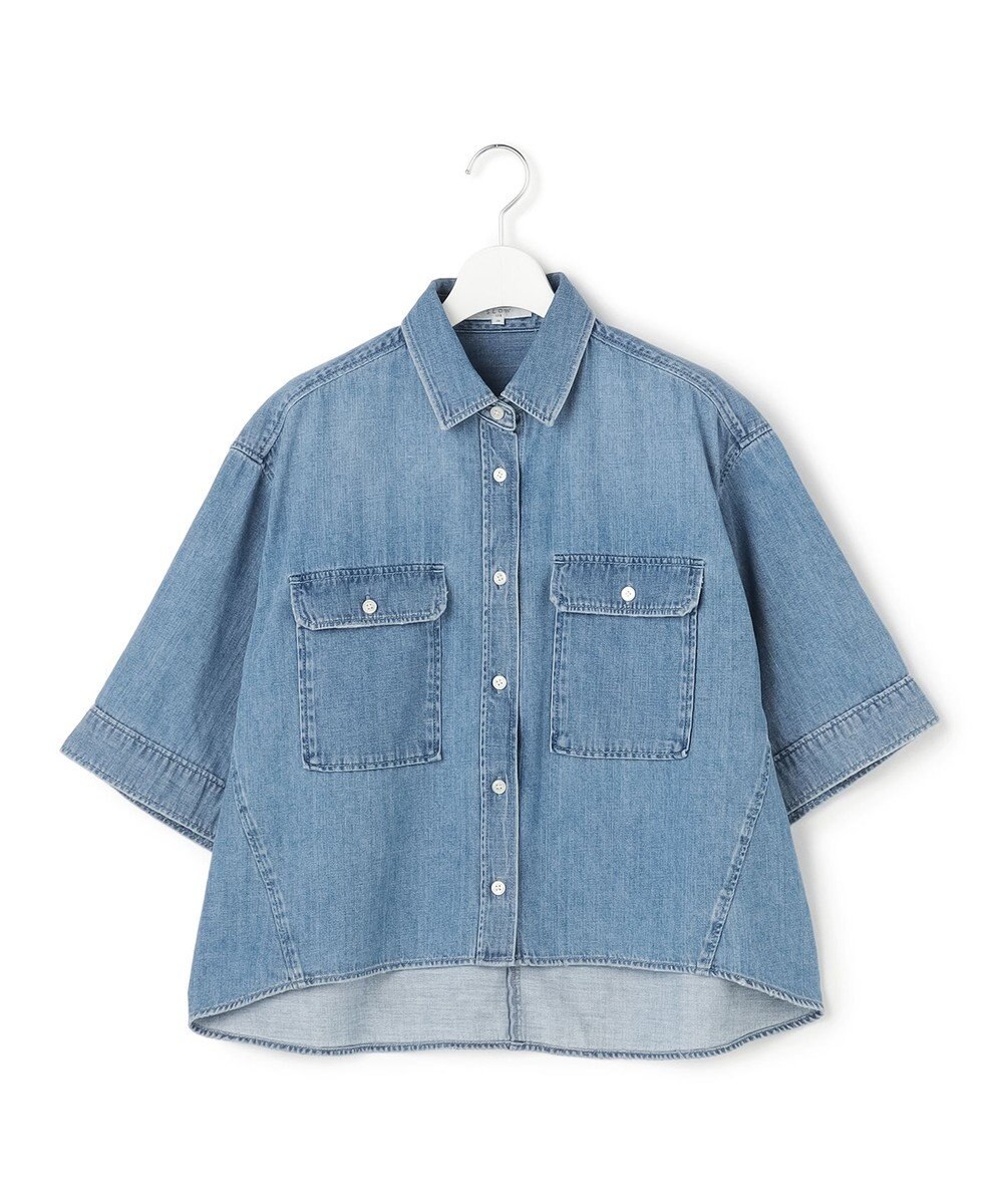 23区 【SLOW/一部店舗限定】LIGHT DENIM クロップド シャツ 