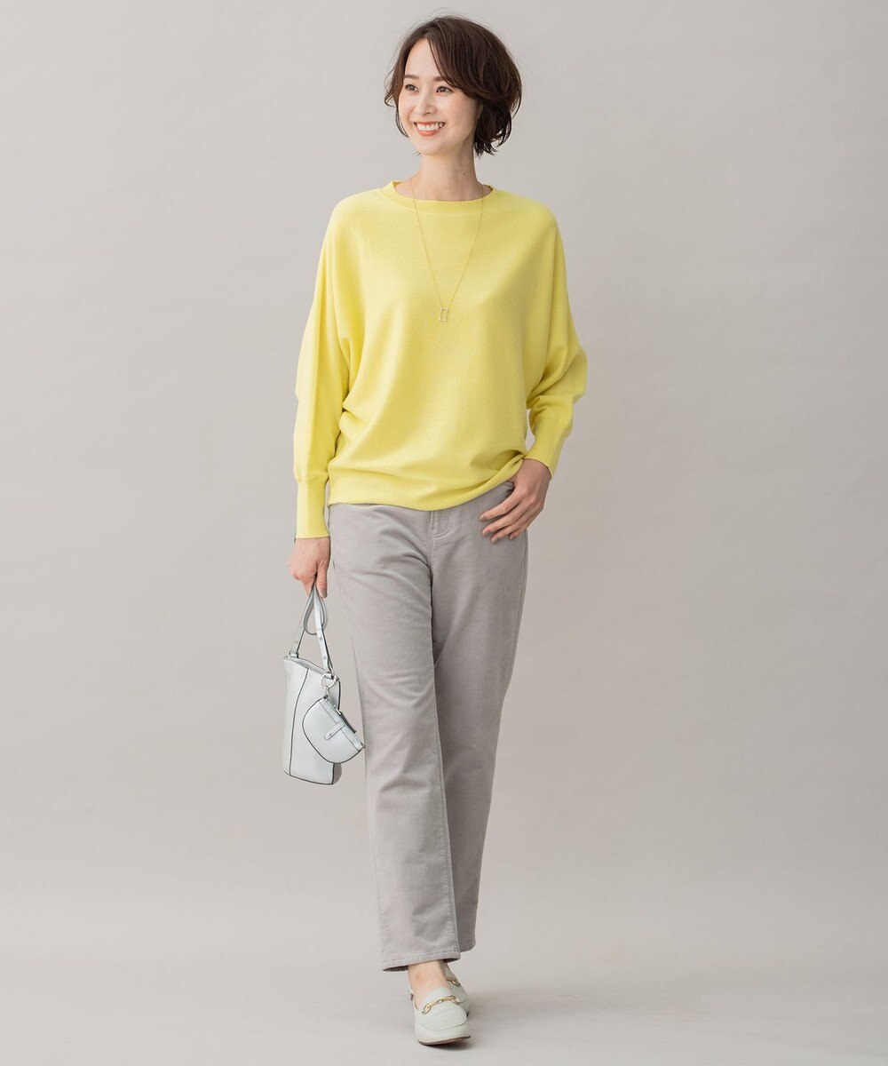 自由区 【洗える】リブレスコール ストレートパンツ 