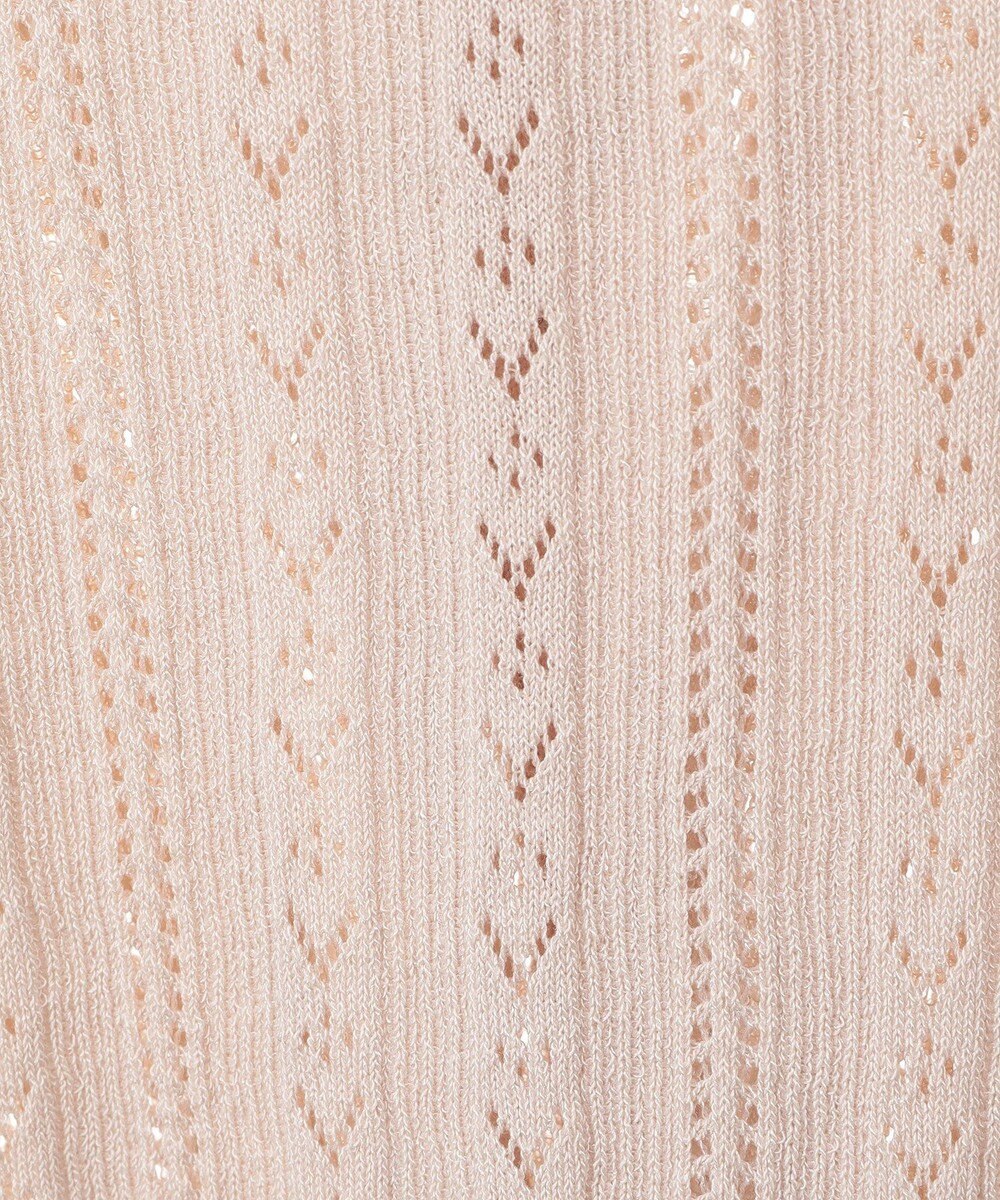 earth music&ecology シルバーボタン透かし編みニットカーディガン 