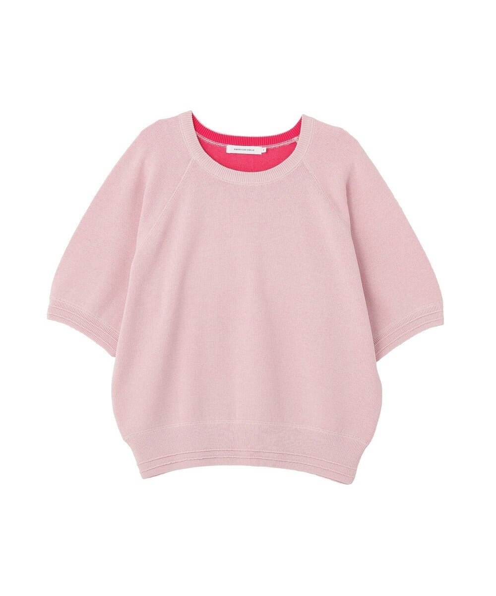 AMERICAN HOLIC バイカラースウェットライクニット 
