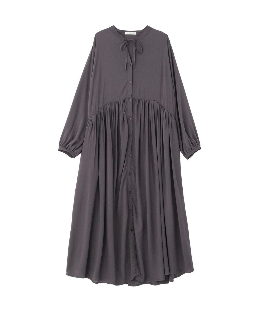 Green Parks スキッパーギャザーワンピース 