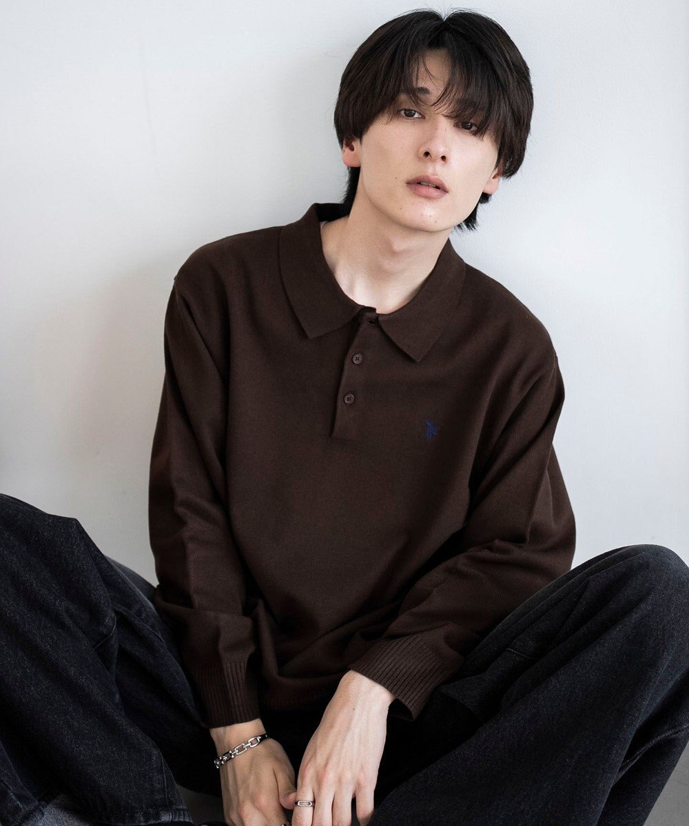 WEGO 【25年秋冬新作/ユニセックス着用ITEM/MLサイズ展開】別注USPOLOニットポロ 