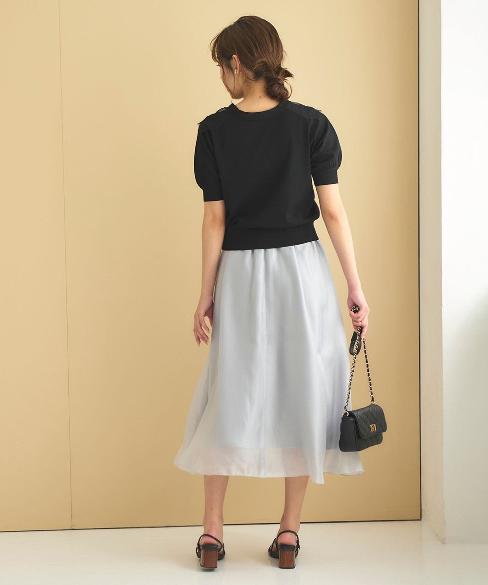 Feroux 【ご好評につき今季も登場！】チュールコンビパフスリーブ ニット 