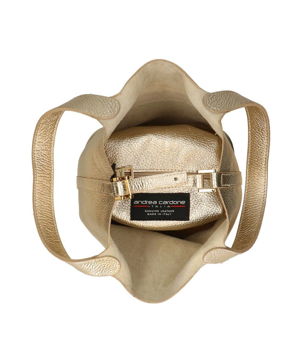 INTER-CHAUSSURES 【ANDREA CARDONE】メタリックレザーバケットバッグ 