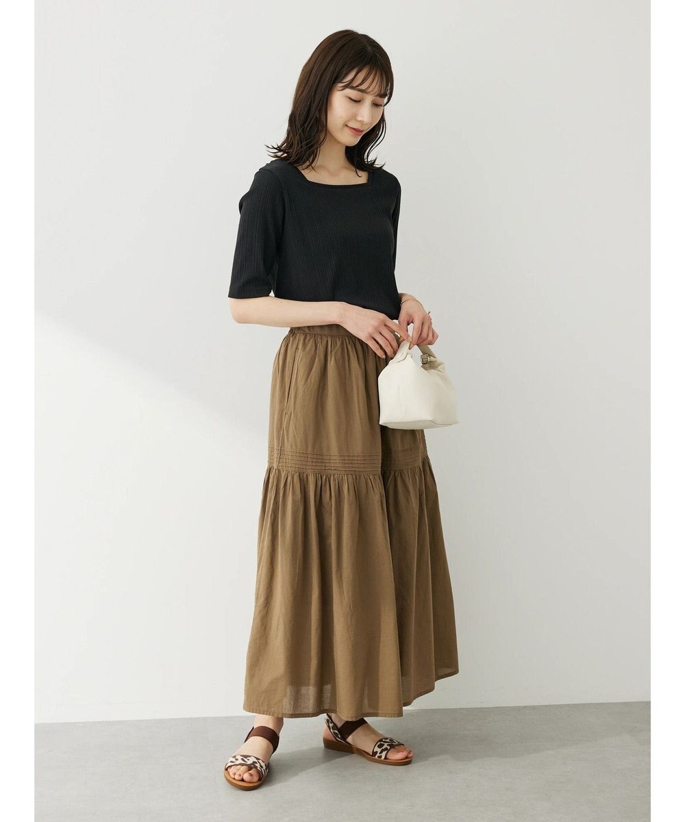 Green Parks 前後２ｗａｙリブ５分袖プルオーバー 