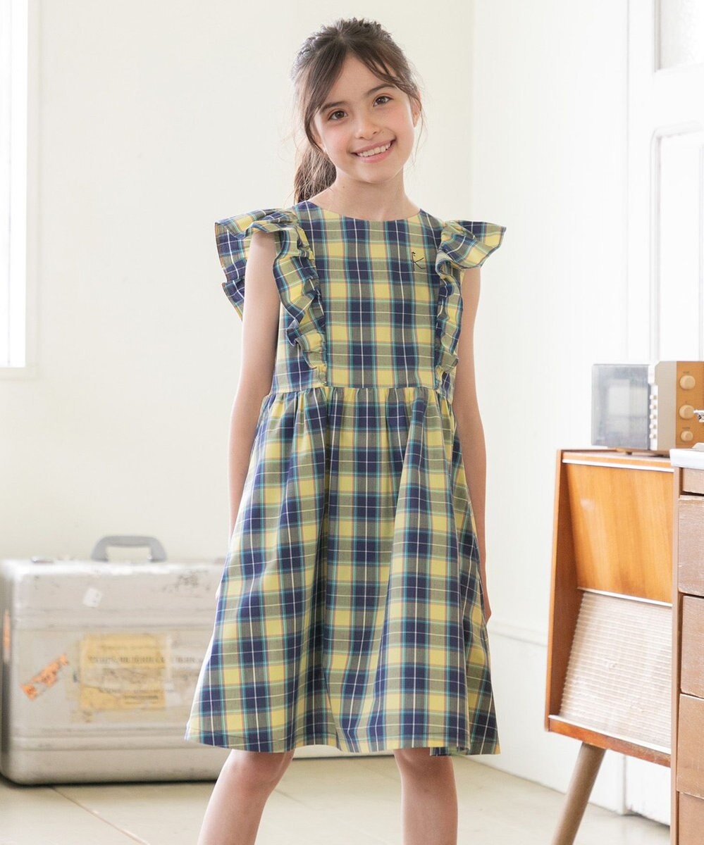 組曲 KIDS 【110-140㎝】チェックフリル ワンピース 