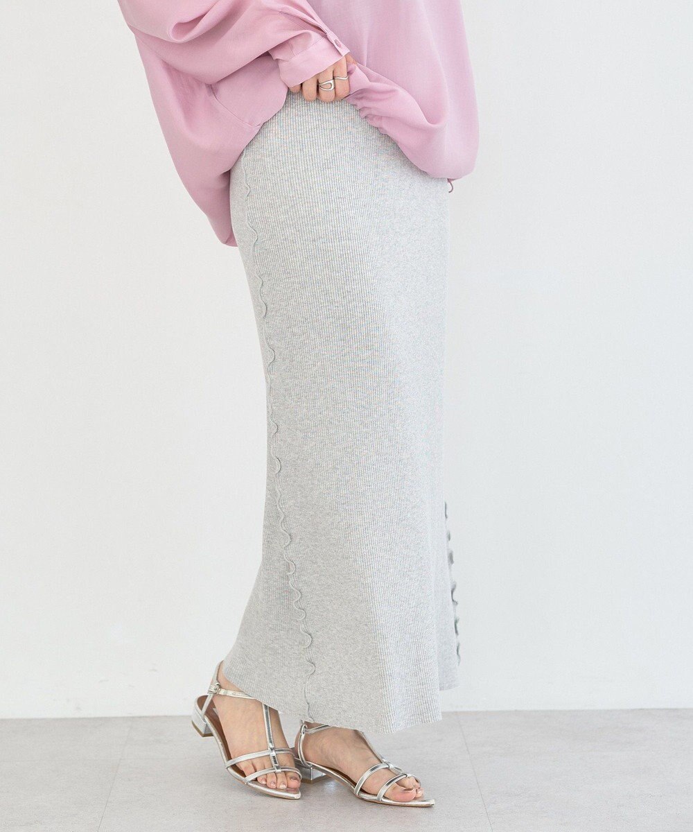 earth music&ecology サイドメローリブニットスカート 