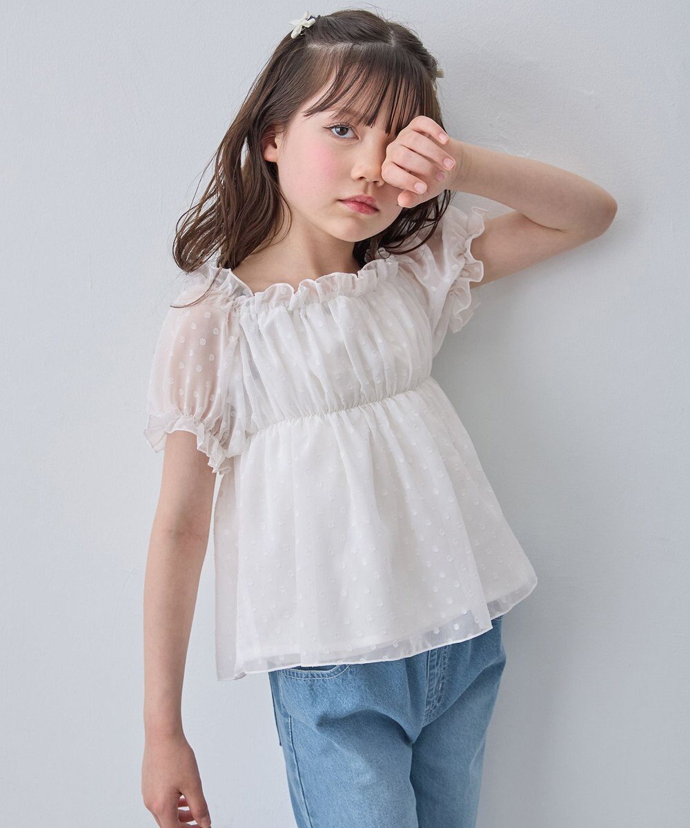 ANY KIDS 【一部店舗/WEB先行販売アイテム】2WAY シアードビーブラウス 