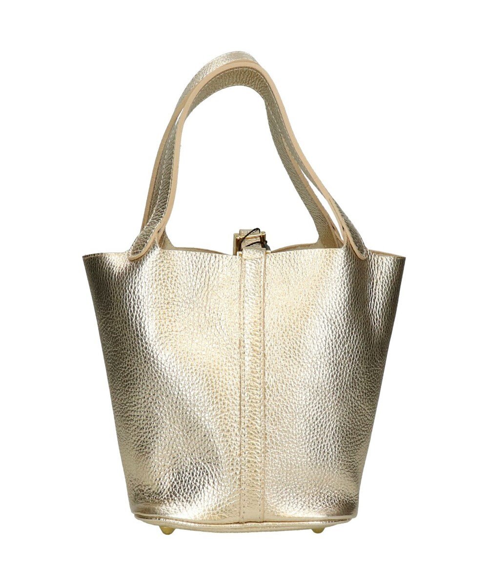 INTER-CHAUSSURES 【ANDREA CARDONE】メタリックレザーバケットバッグ 