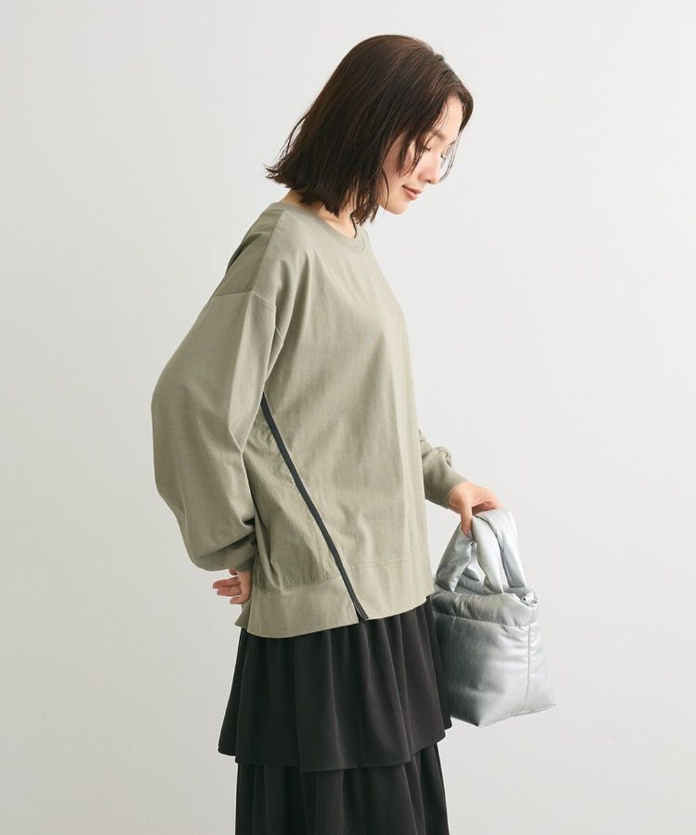 Green Parks グログランテープ配色ドッキングプルオーバー 