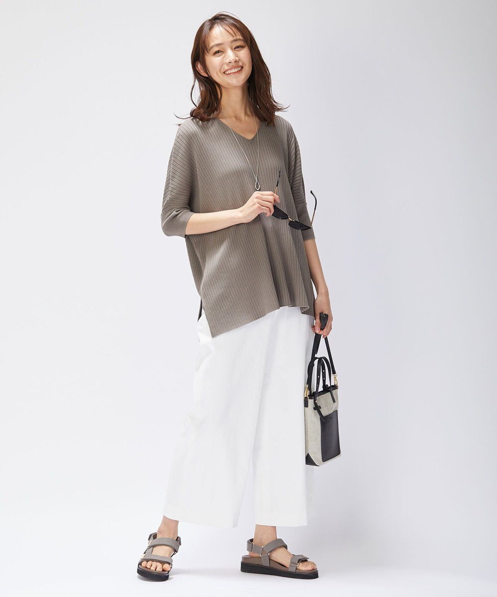 J.PRESS LADIES 【洗える】コットンシルクリラクシー Vネック ニット 