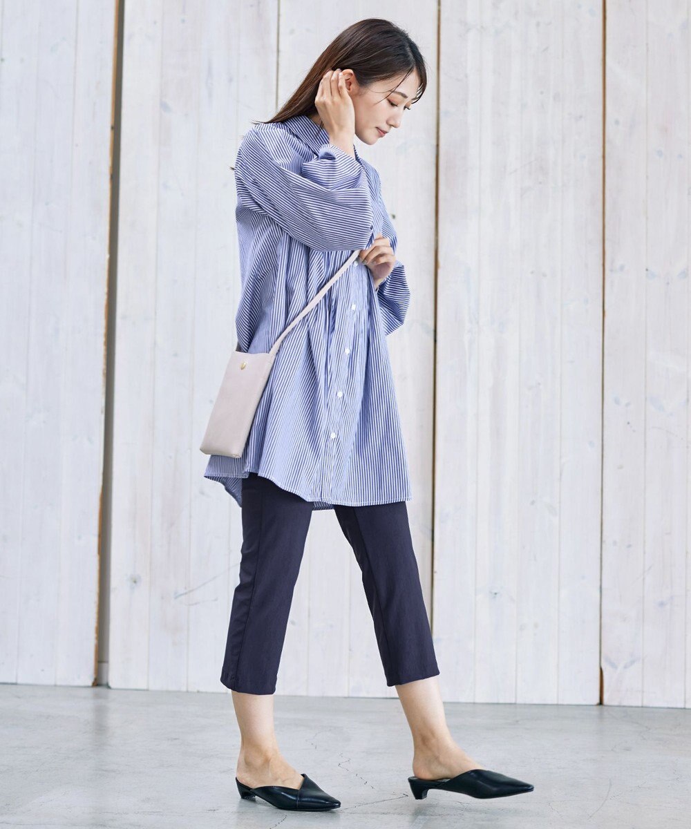 Tiaclasse 【洗える】パフ袖シャツチュニックブラウス 