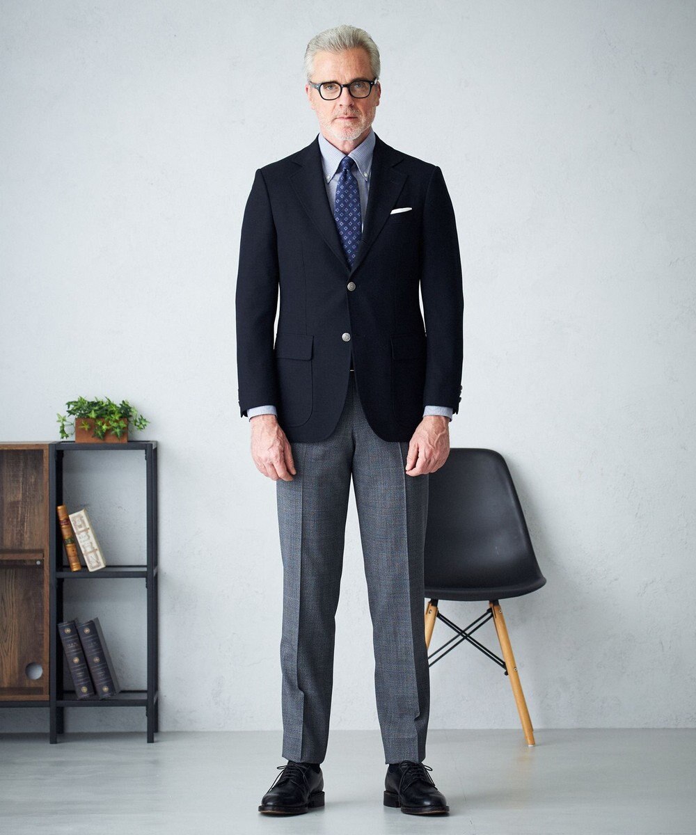 J.PRESS MEN 【定番】JAPAN CRAFT CLOTH サマーメッシュ ブレザー/銀釦 /背抜き 