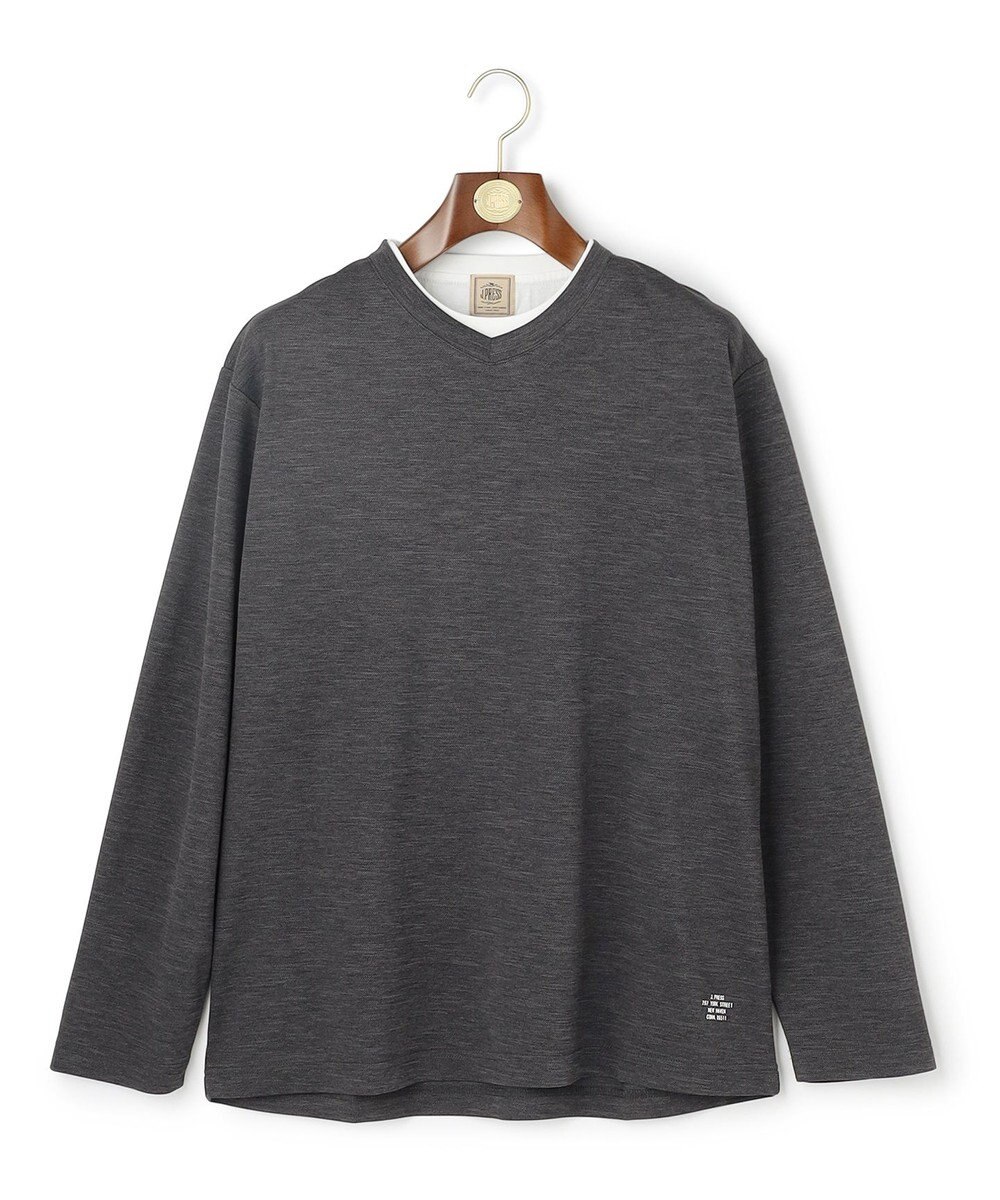 J.PRESS MEN 【WEB・一部店舗限定】Ｖネックフェイクレイヤード ロングスリーブTシャツ 
