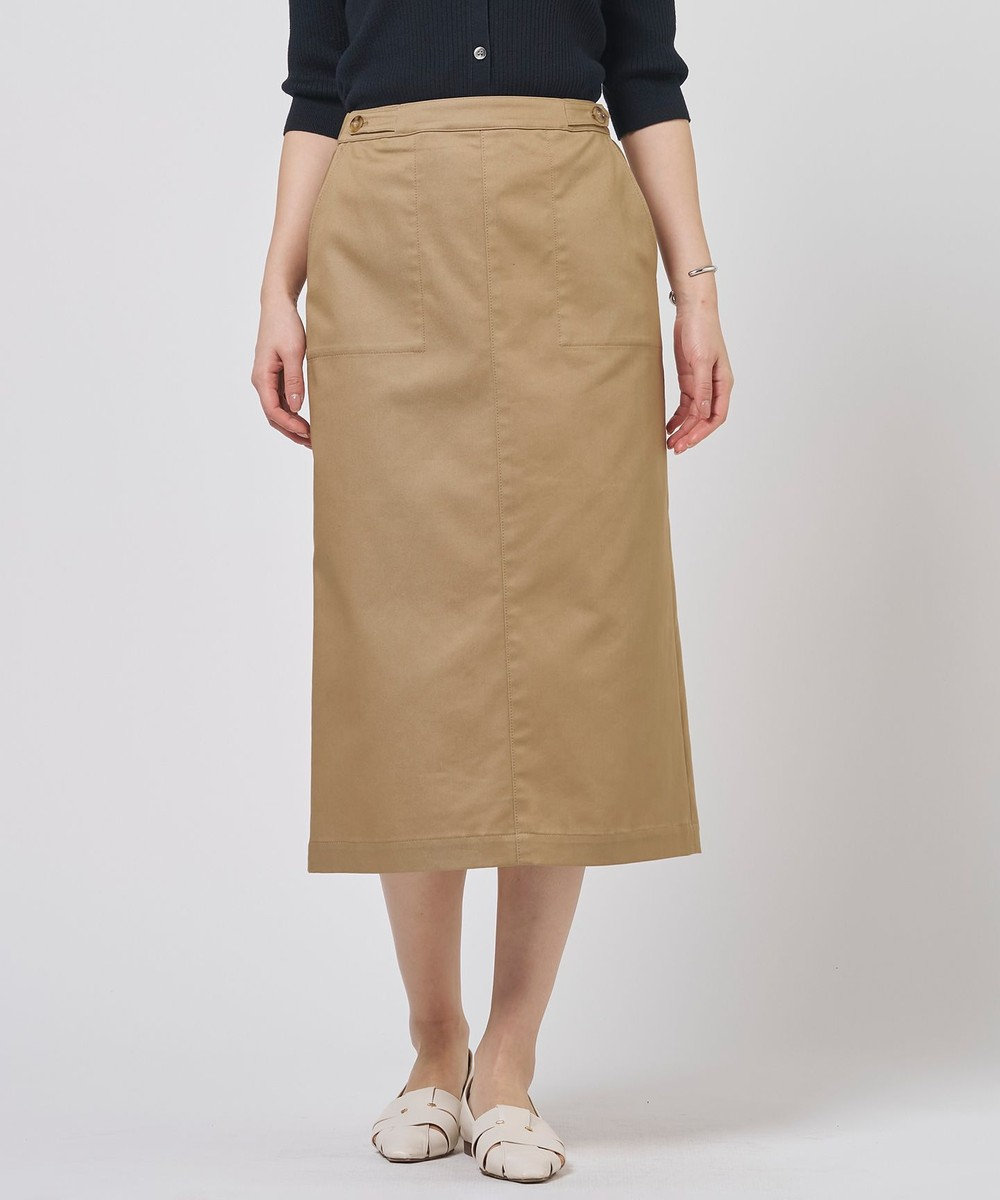 J.PRESS LADIES L 【WEB限定カラーあり】TCシャンブレーサテンST ナロー スカート 