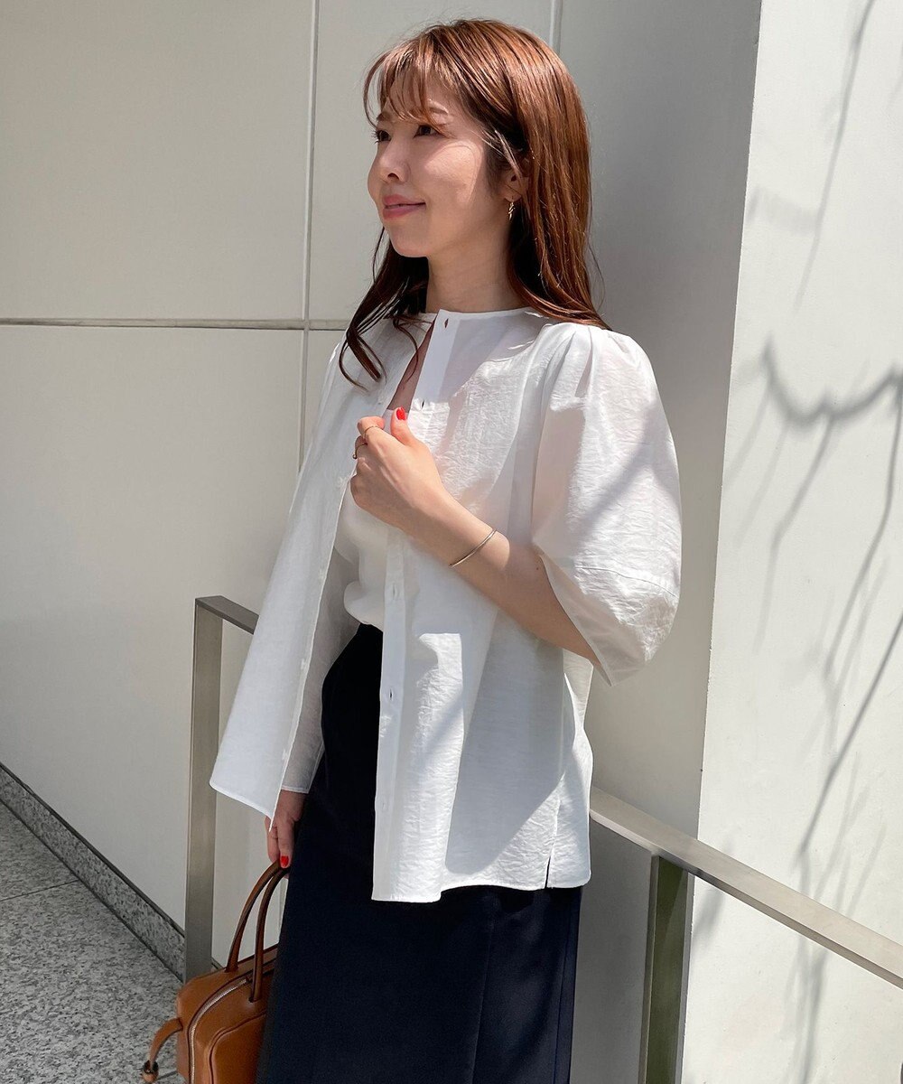 UNFILO ワッシャーブロード 2WAYブラウス 