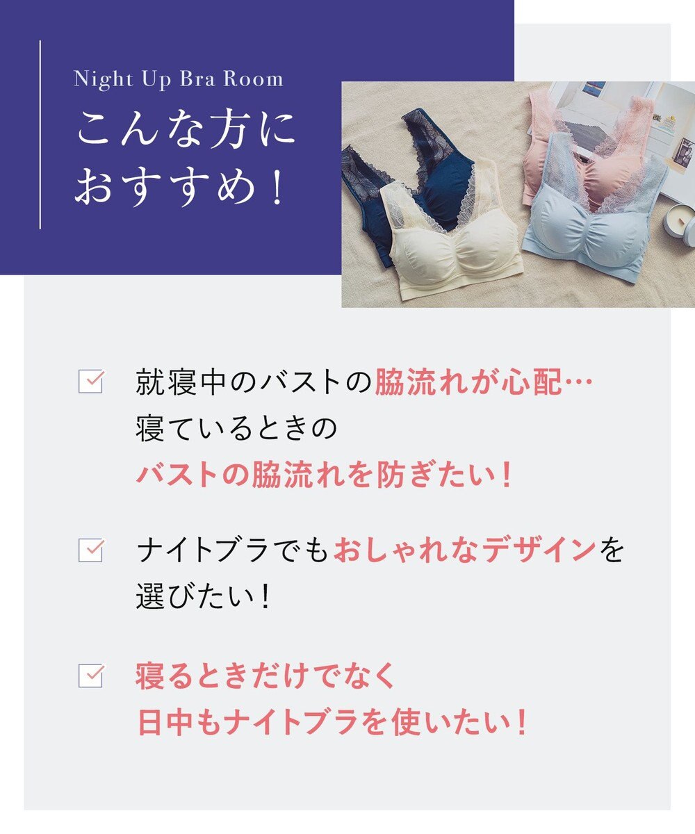 Wing ノンワイヤーブラ　【ナイトアップブラルーム】　寝るとき用ブラ　バストの脇流れを防ぐ　パッド有り　ウイング／ワコール　KB3510 