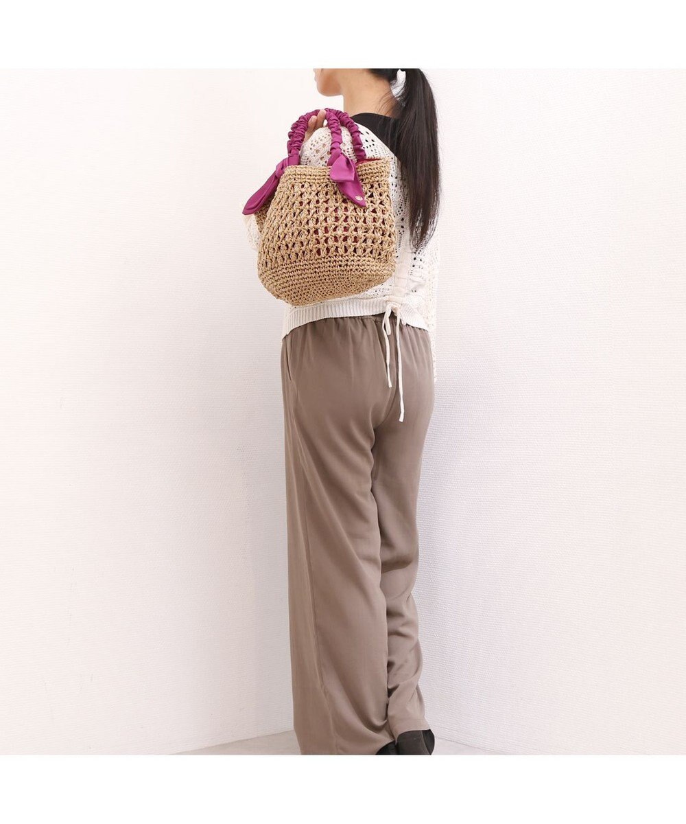 UNBILLION カシュカシュ cachecache / 下がりリボン柄編みトート 