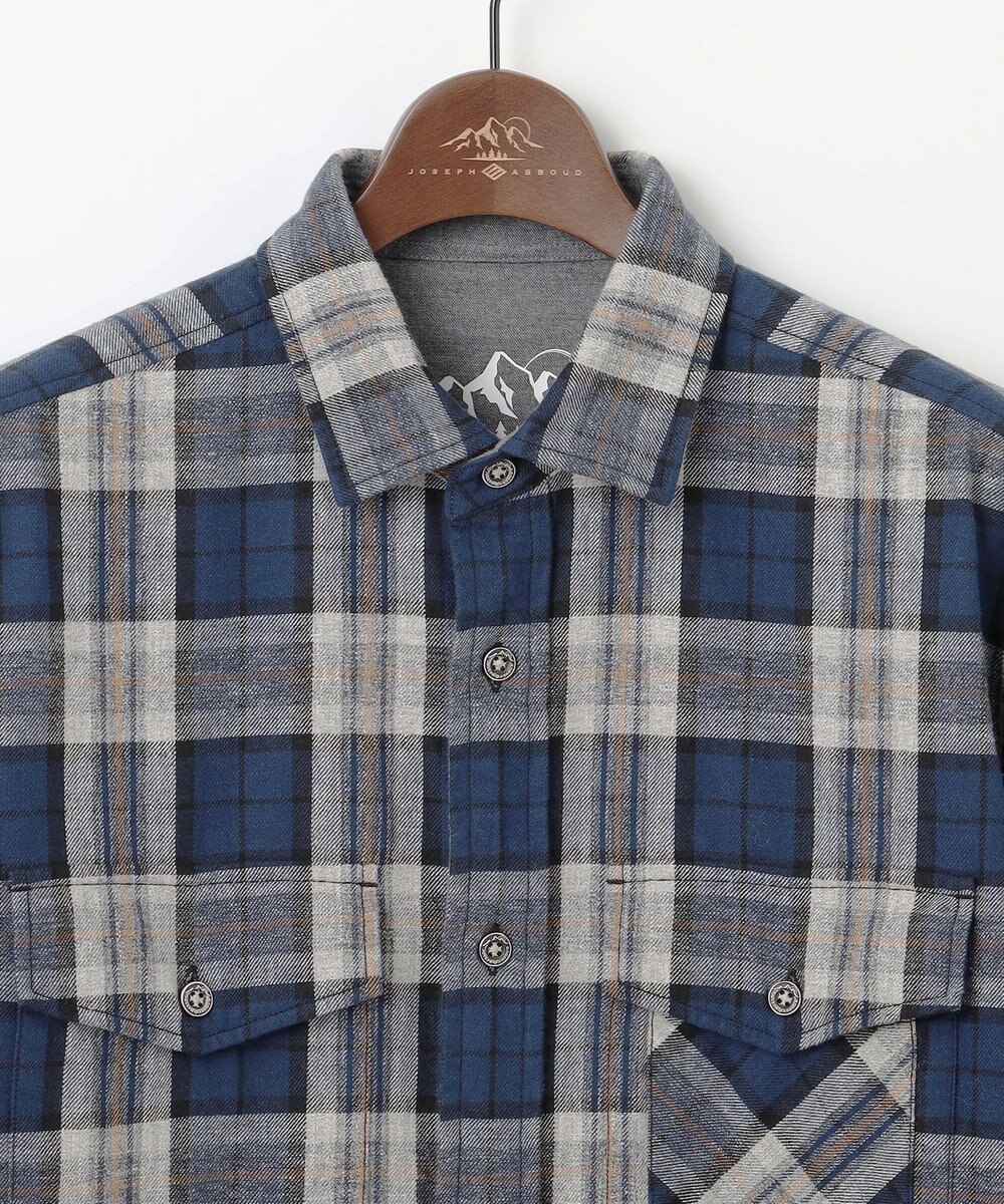 JOSEPH ABBOUD MOUNTAIN 【サスティナブル】オーガニックラフィーチェック シャツ 