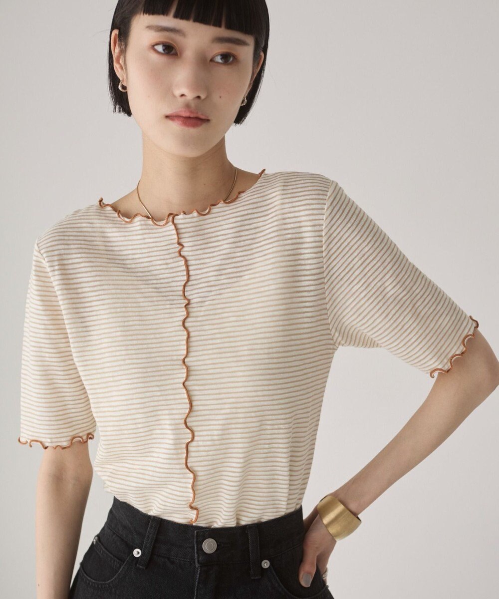 WEGO 【ANGIE VINTAGE】シアーボーダーメロウトップス 