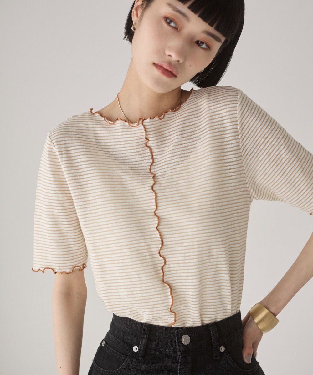 WEGO 【ANGIE VINTAGE】シアーボーダーメロウトップス 