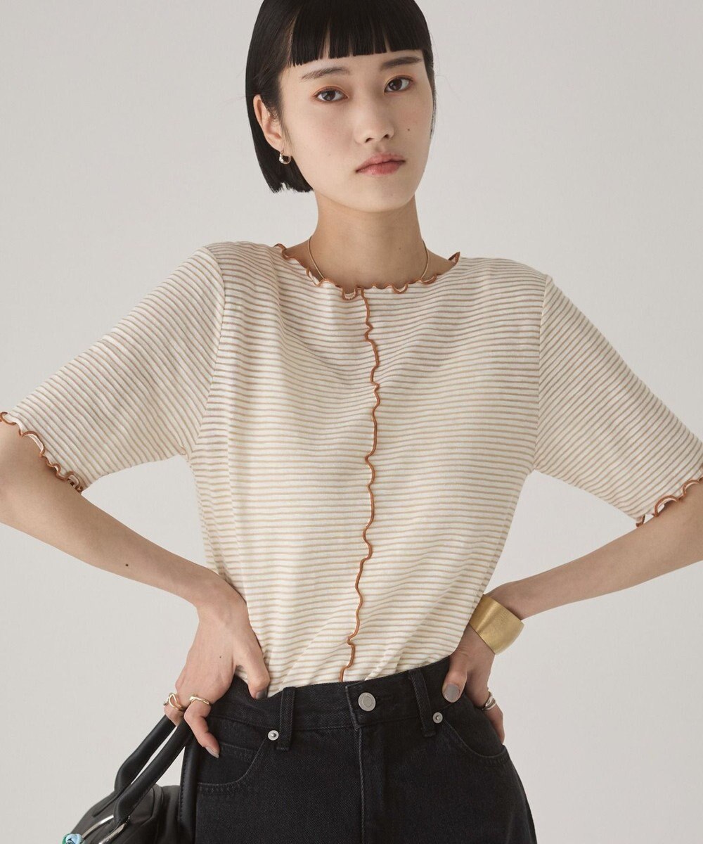 WEGO 【ANGIE VINTAGE】シアーボーダーメロウトップス 