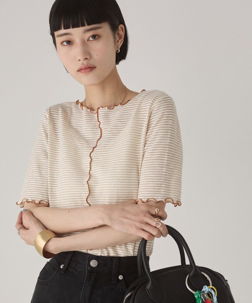 WEGO 【ANGIE VINTAGE】シアーボーダーメロウトップス 