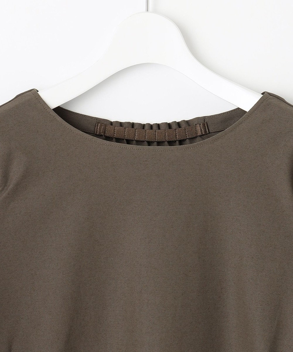 自由区 【洗える】コンビネーションシャーティング パフスリーブ カットソー 