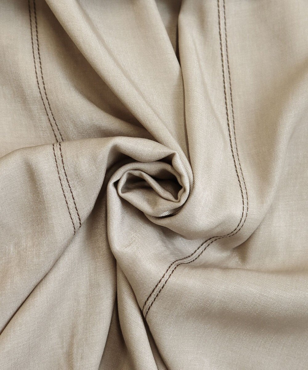 Tiaclasse 【洗える】パフスリーブ配色ステッチワンピース 