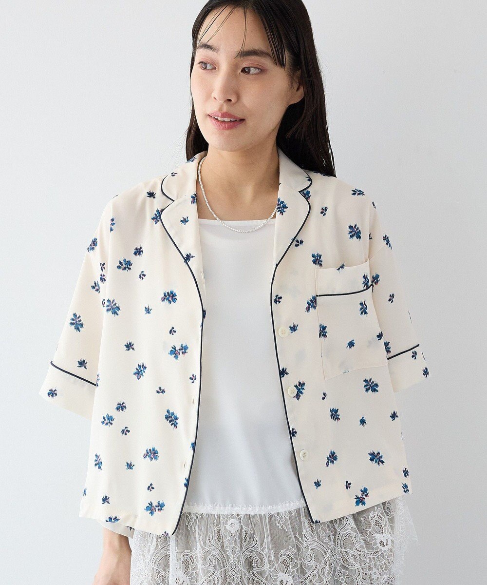 CRAFT STANDARD BOUTIQUE ボタニカルプリントオープンカラーシャツ 