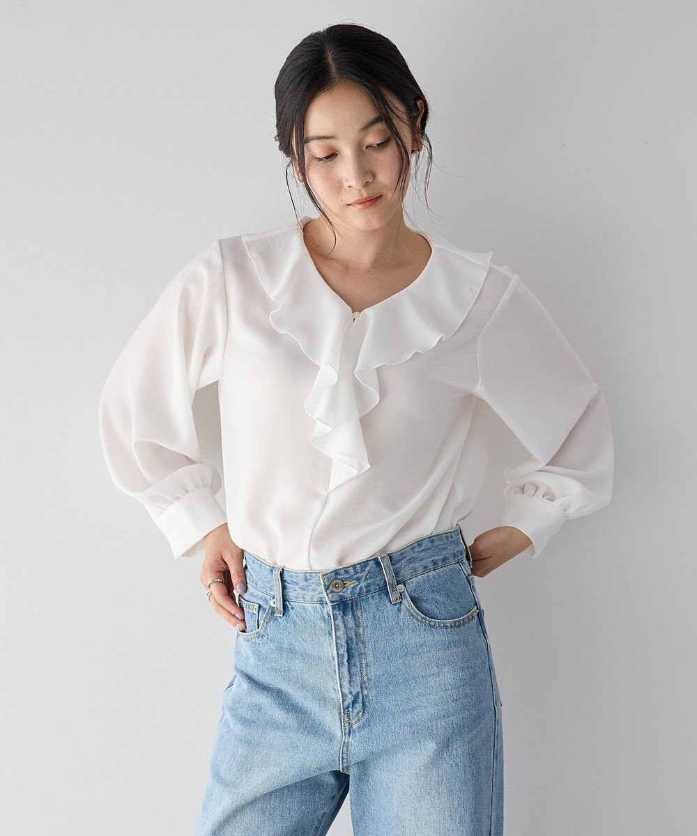 YECCA VECCA ラッフルブラウス 