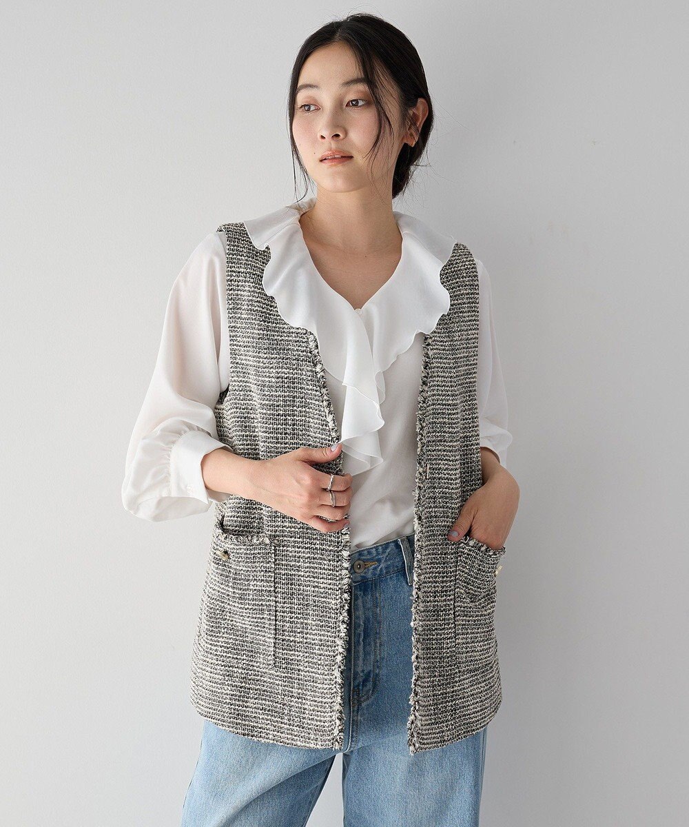 YECCA VECCA ラッフルブラウス 