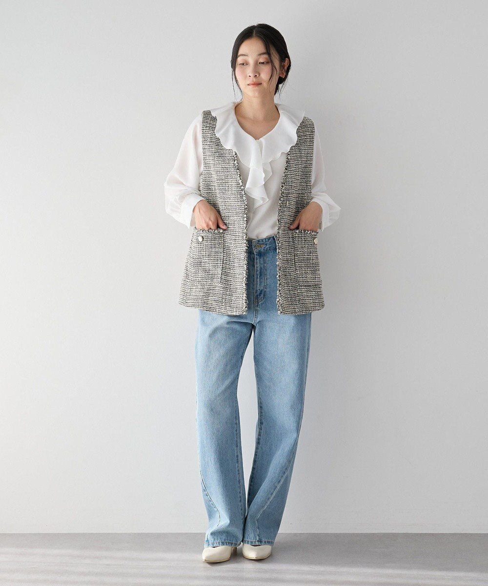 YECCA VECCA ラッフルブラウス 