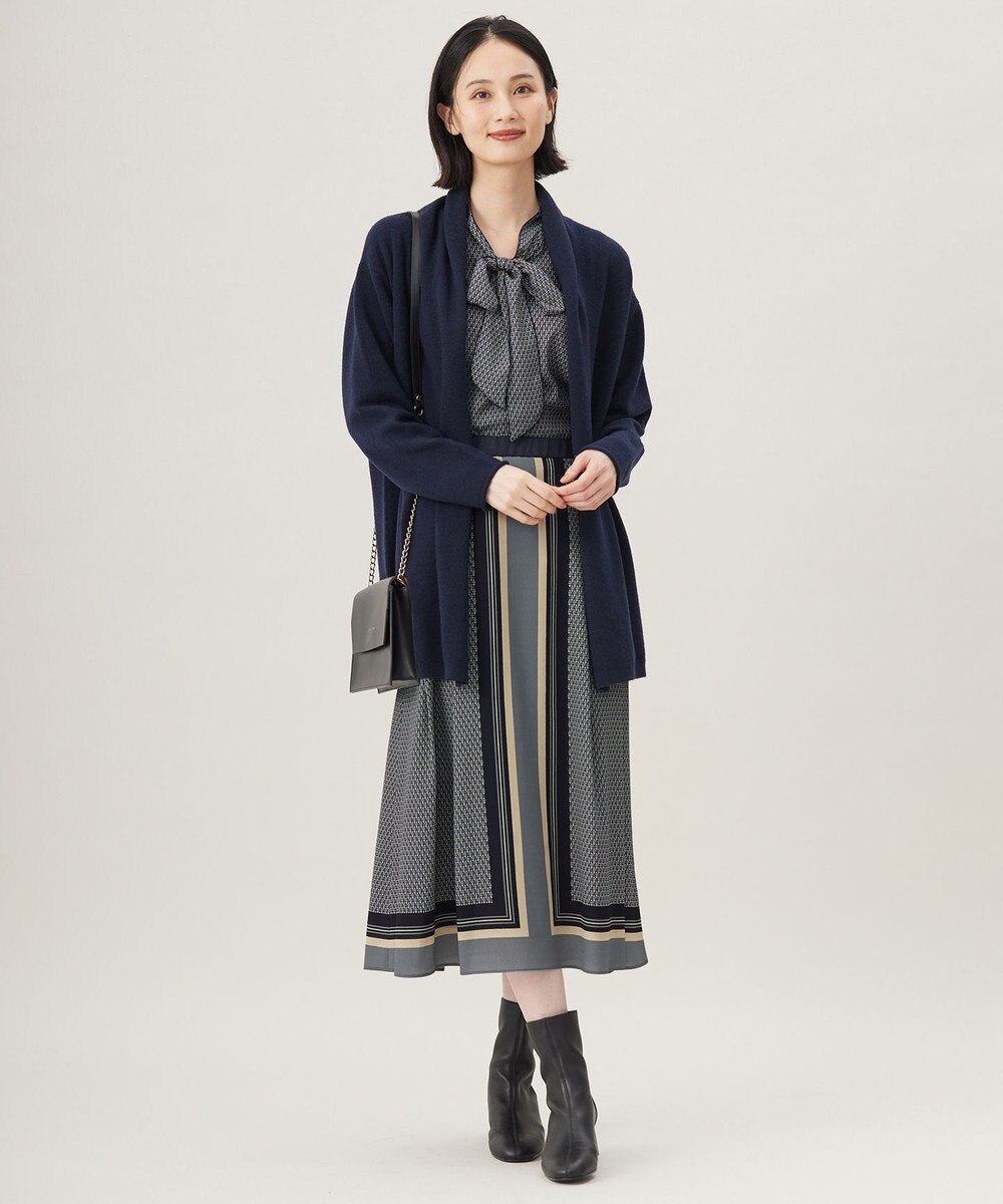 自由区 【洗える】ジオメトリックハートプリント スカート 