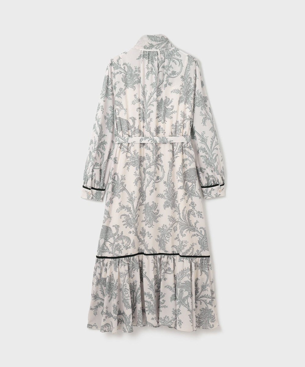 GRACE CONTINENTAL サラサプリントリボン付ワンピース 