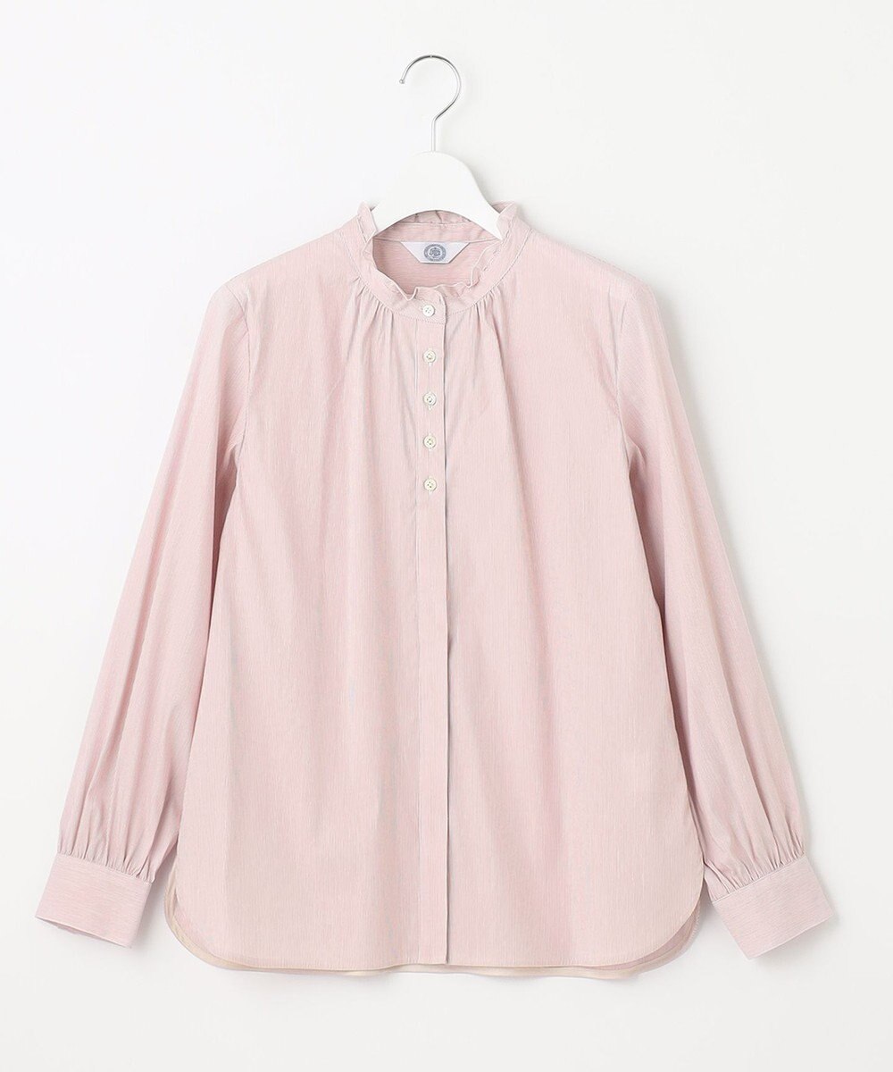 J.PRESS LADIES 【洗える】 BEZ VEGA フリル ストライプ ブラウス 