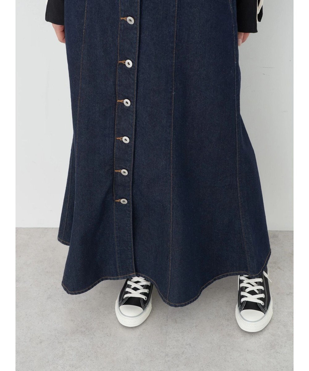 earth music&ecology ボタンキャミデニムワンピース 