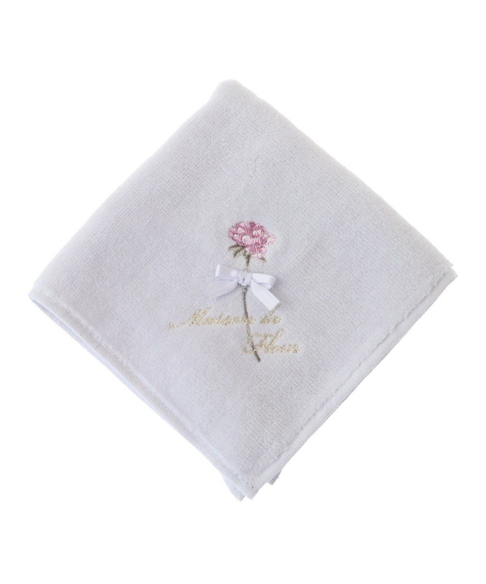 Maison de FLEUR ローズ刺繍タオルハンカチ 
