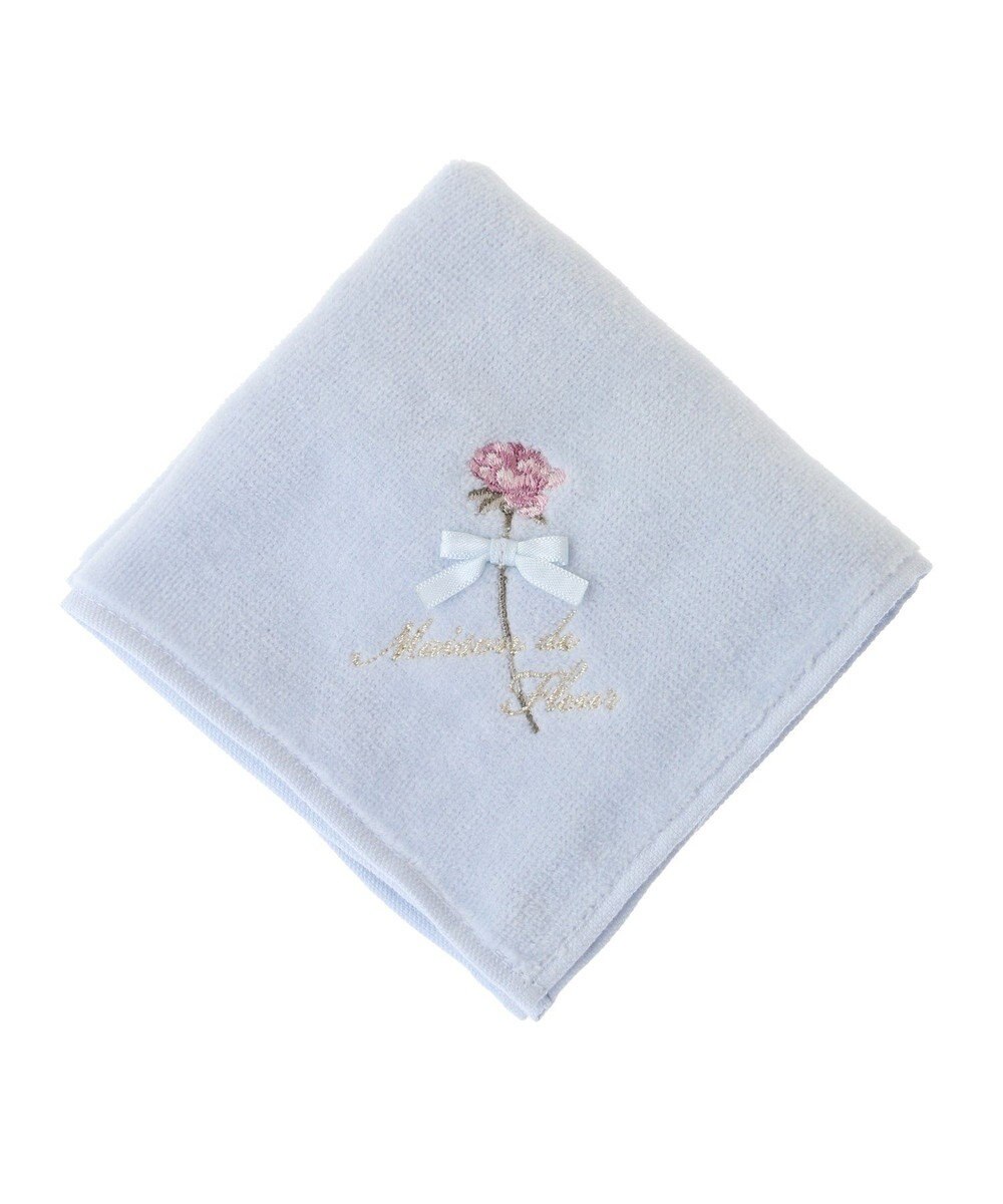 Maison de FLEUR ローズ刺繍タオルハンカチ 