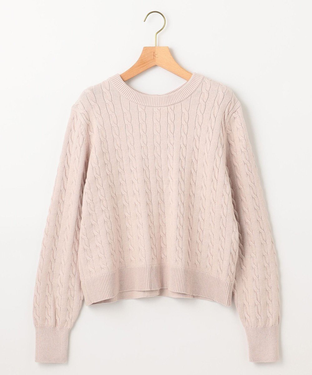 組曲 L 【前後着用可】コットンカシミヤ混2WAYケーブル ニット 