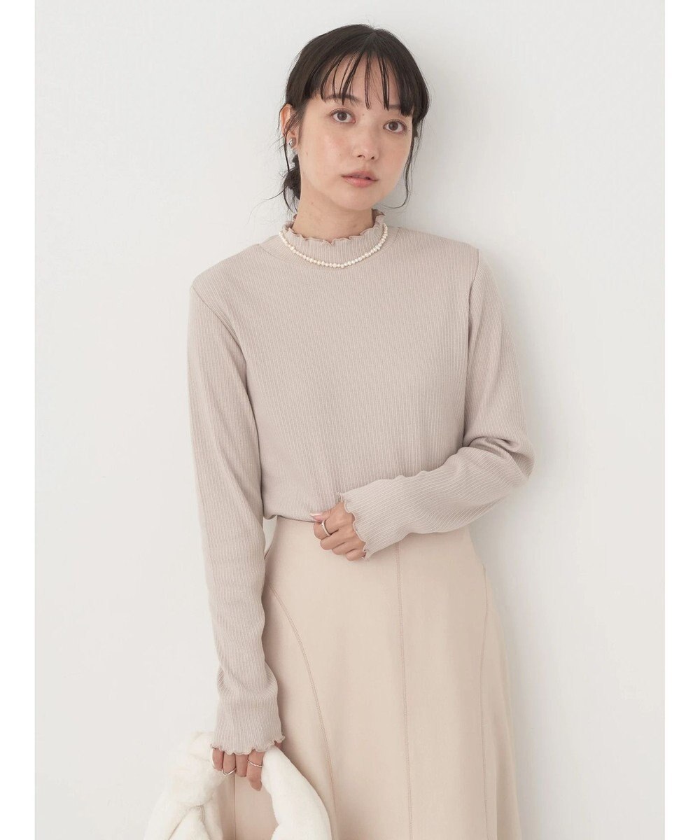 earth music&ecology チェーンリブハイネックプルオーバー 