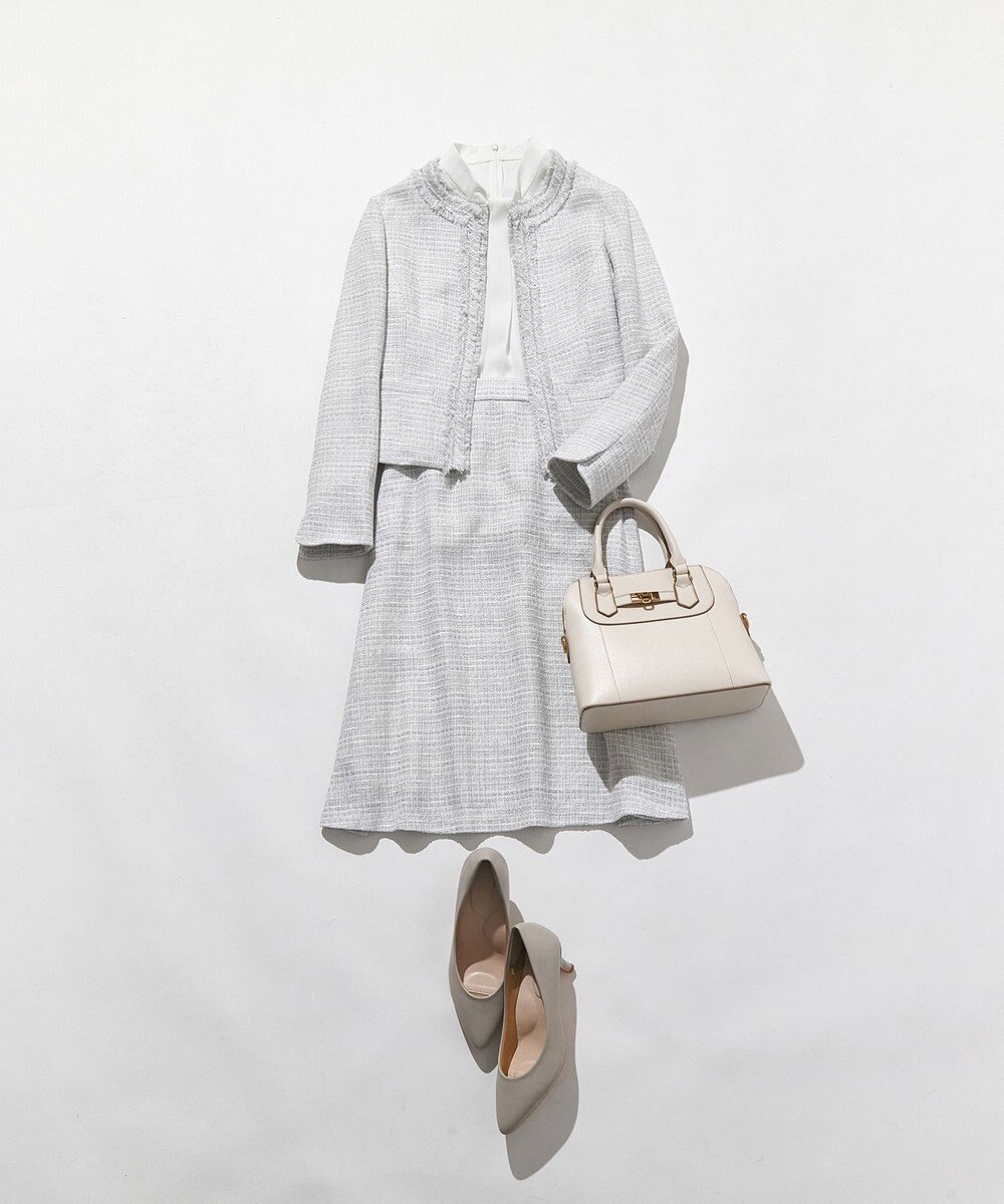 組曲 【KUMIKYOKU NAVY】ラメループモールツイード フレアスカート 