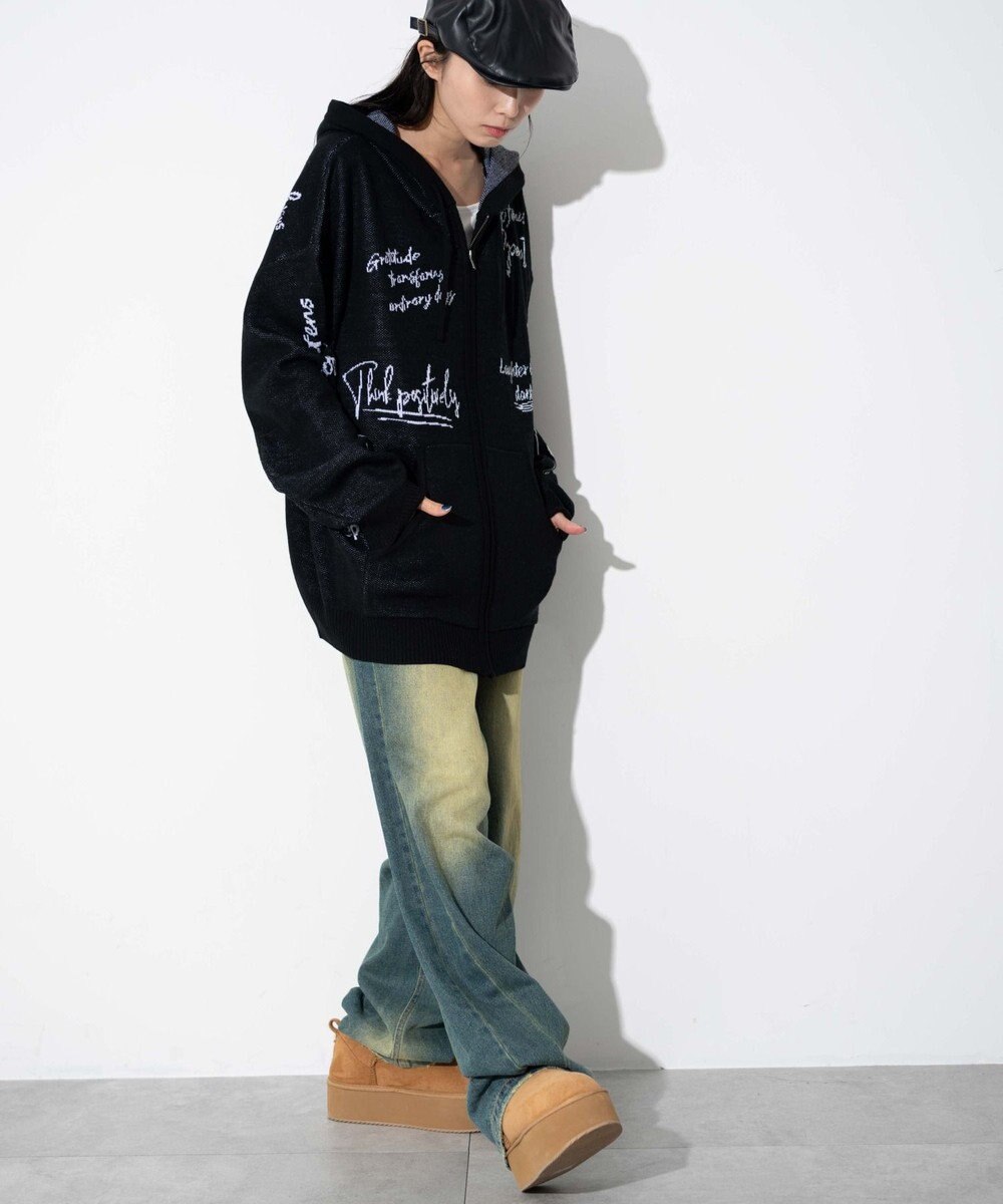 WEGO 【ユニセックス着用ITEM】ジャガードロゴジップパーカー 